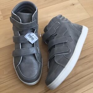Brash silver triple Velcro high top.